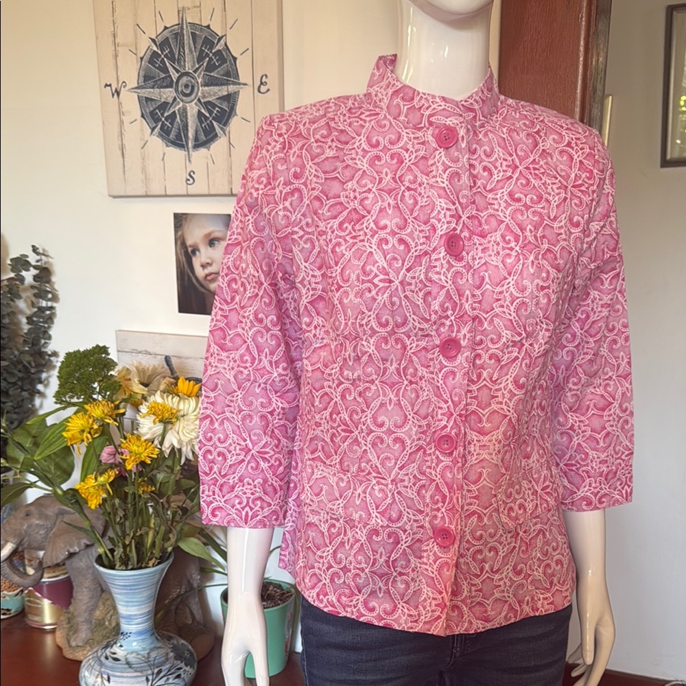 NWT northern reflections size small Pink Patterned Women's kimono blouse
